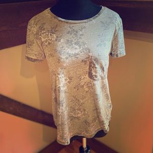 American Eagle Floral Army Green Shirt